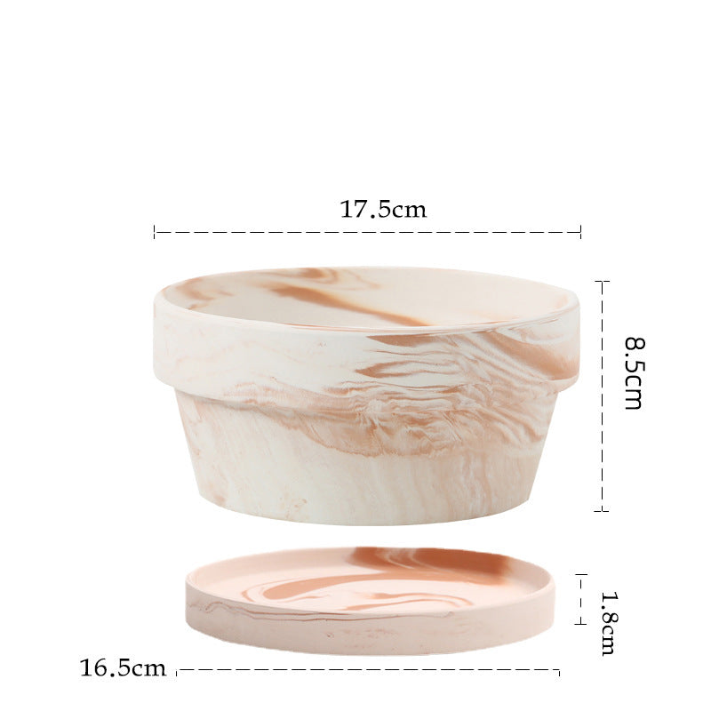 Gradient Macchiato Red And White Pottery Natural Pot Vegetarian Burning Breathable And Absorbent Large Type Green Plants Meaty - HAUSSLYON