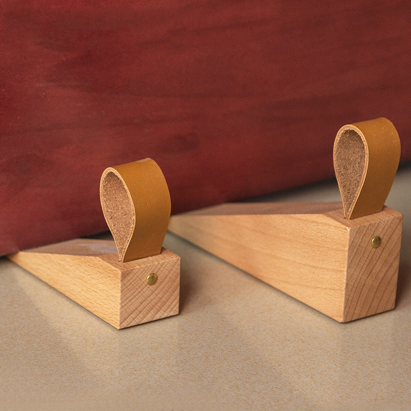 Nordic Solid Wood Door Stop Heightening Creative Bedroom Mobile - HAUSSLYON