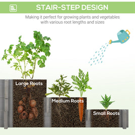 Jardinière surélevée à 3 niveaux Arosa de la marque AOSOM, en bois avec plusieurs compartiments pour plantes.