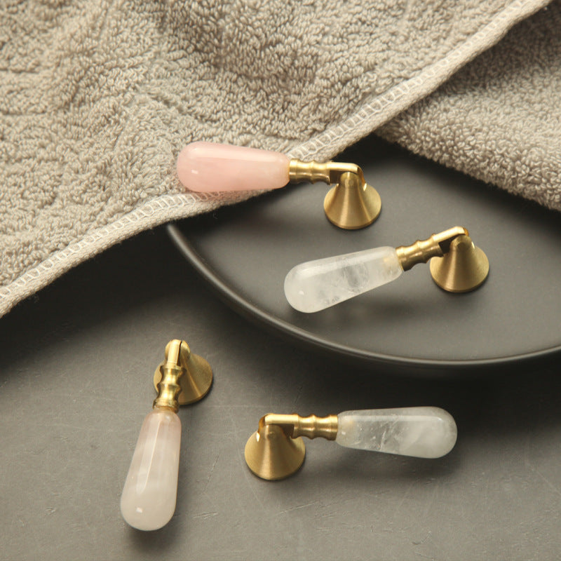 Natural Crystal Pure Brass Handle - HAUSSLYON