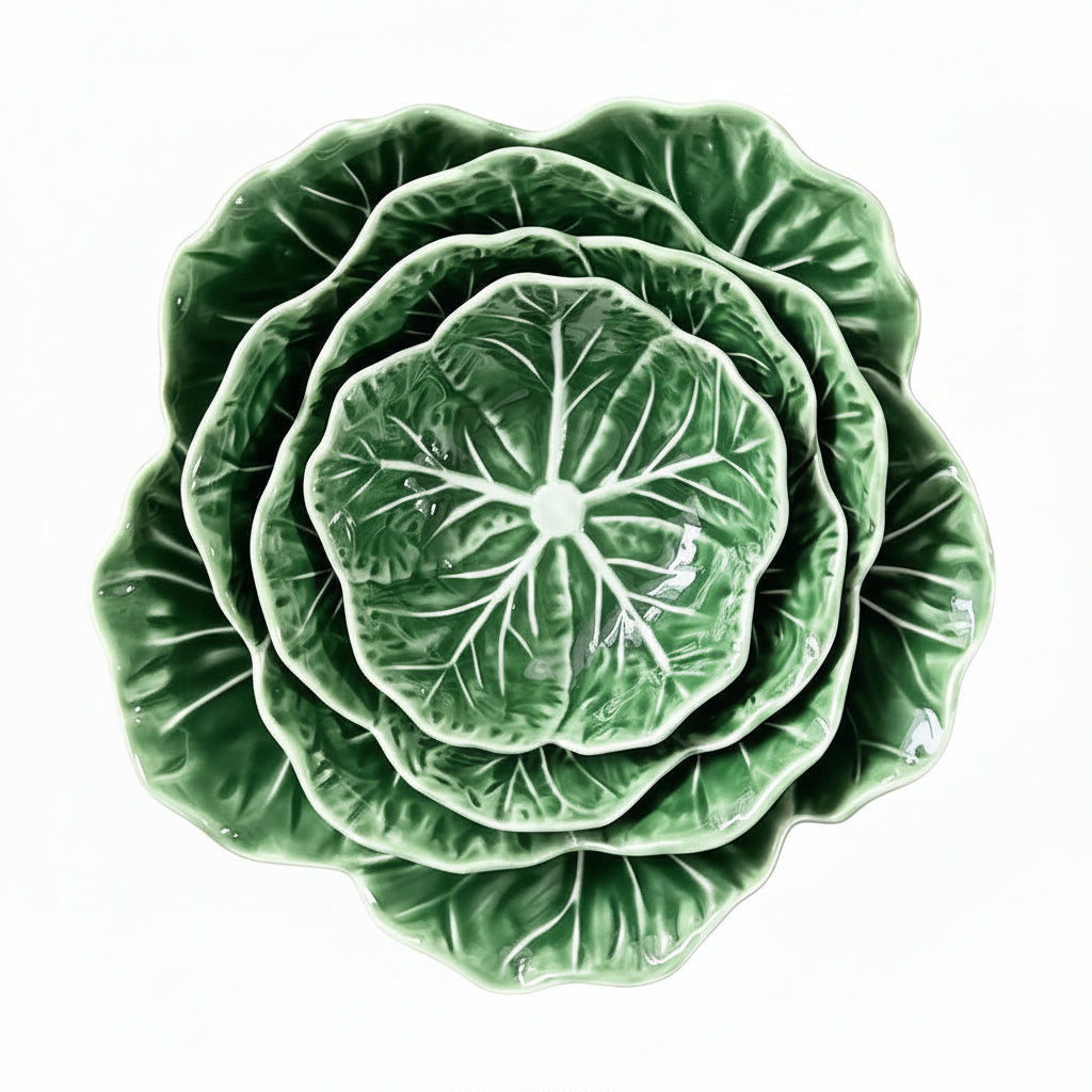 Green Cabbage Bowl Retro French Hand Painted Bowl Plate Country Art - HAUSSLYON