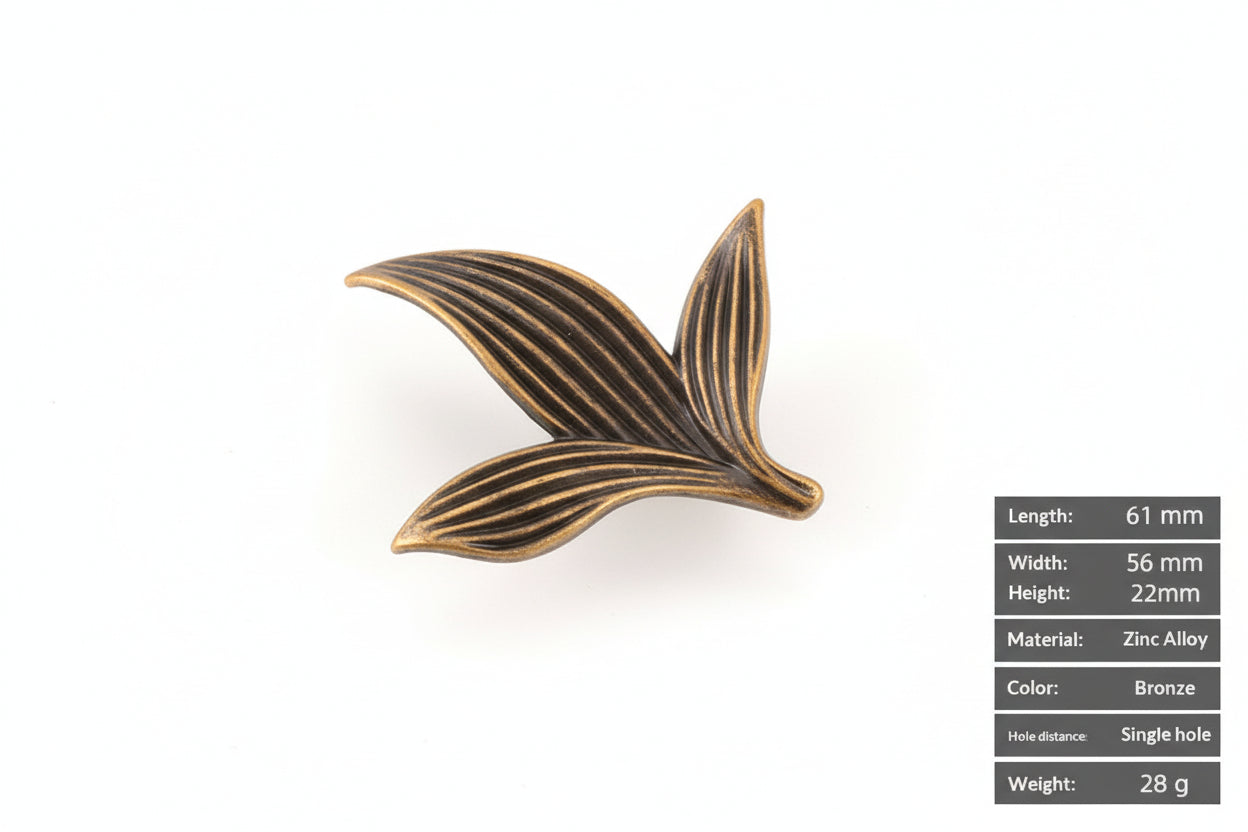 Creative Petal-shaped Single-hole Handle Antique New Chinese Style Small Handle - HAUSSLYON