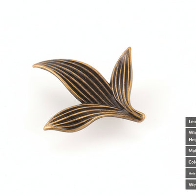 Creative Petal-shaped Single-hole Handle Antique New Chinese Style Small Handle - HAUSSLYON