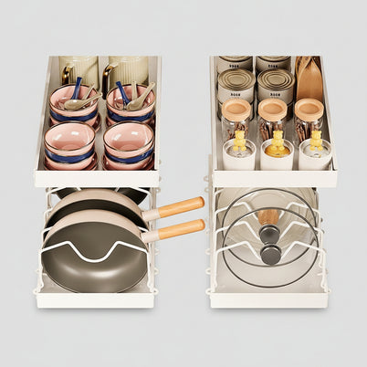 Étagère de rangement pour ustensiles de cuisine réglable VidaXL, avec plusieurs niveaux en métal pour organiser la cuisine.