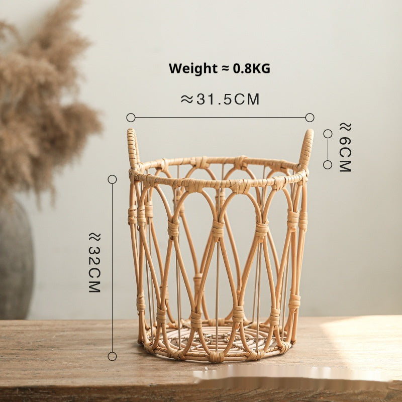 Rattan Storage Basket Woven Dirty Clothes Storage - HAUSSLYON