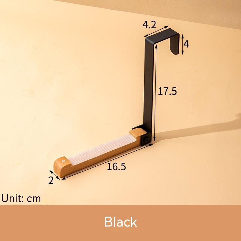 Solid Wood Door Rear Hook Non-marking Storage Rack Wall Hanging Door Back No Punch Hanger - HAUSSLYON