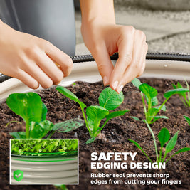 Deux bacs à jardin surélevés Rosemere blanc crème de la marque AOSOM, en plastique léger et durable, pour jardinage pratique.