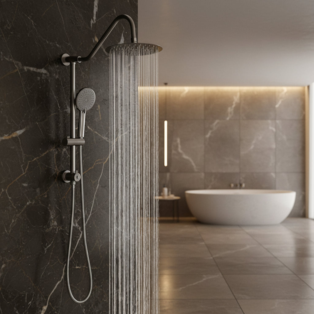 Shower Head With Handheld Shower System With 10  Rain Shower Head - HAUSSLYON