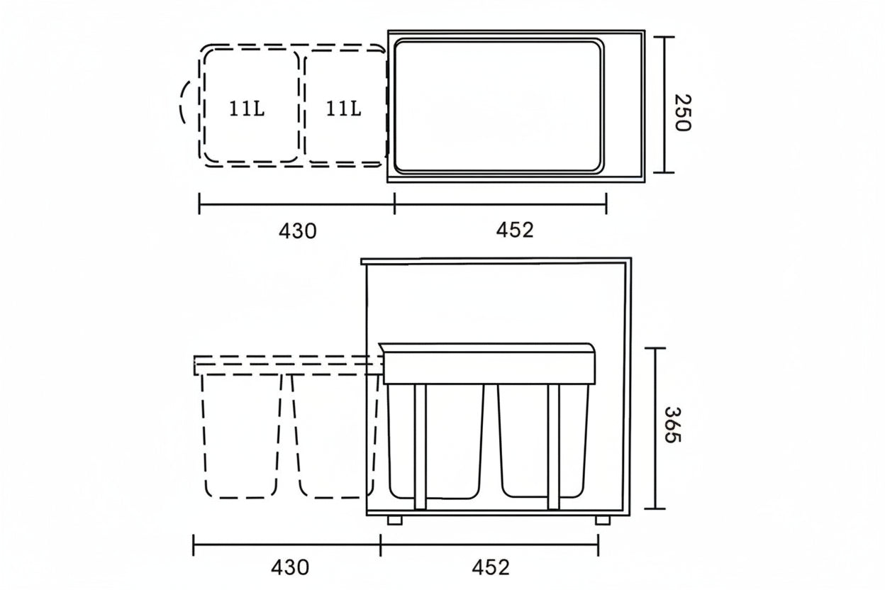 Kitchen Classification Trash Can Pull-out Cabinet Sink Cabinet Trash Can - HAUSSLYON