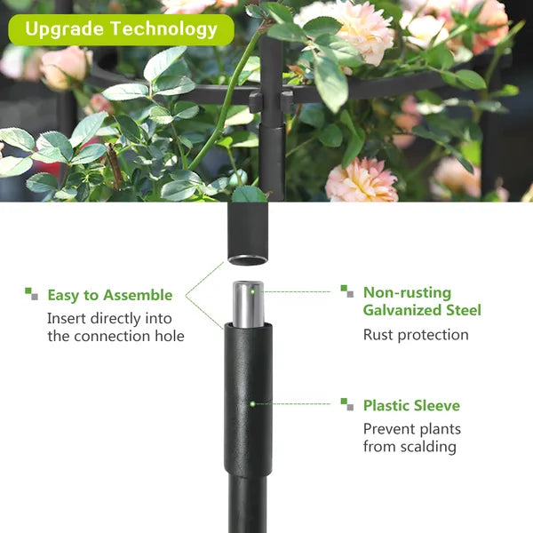 6.2ft Garden Obelisk Trellis Lightweight Rustproof Plastic Coated Metal Tall Tower Trellis Stand - HAUSSLYON