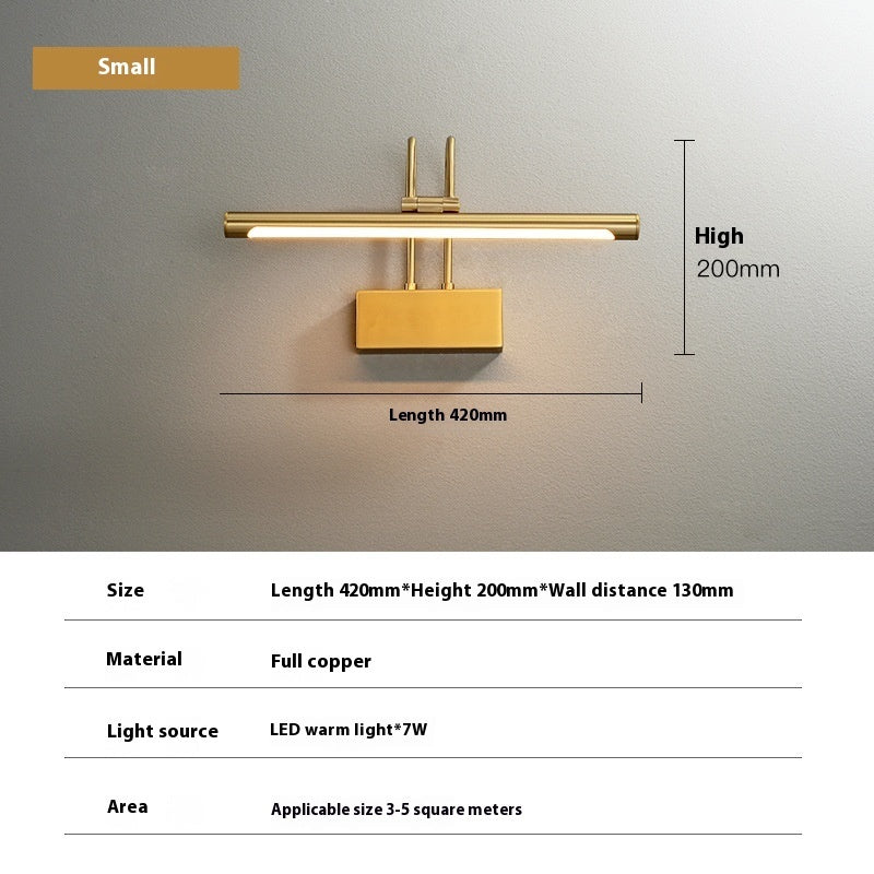 Light Luxury Copper Mirror Front Light Fill Light Living Room - HAUSSLYON