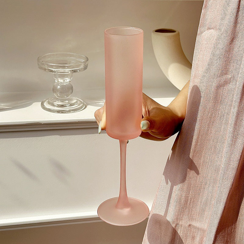 Ins Style French Straight High-leg Glass Atmosphere Wine Glass - HAUSSLYON