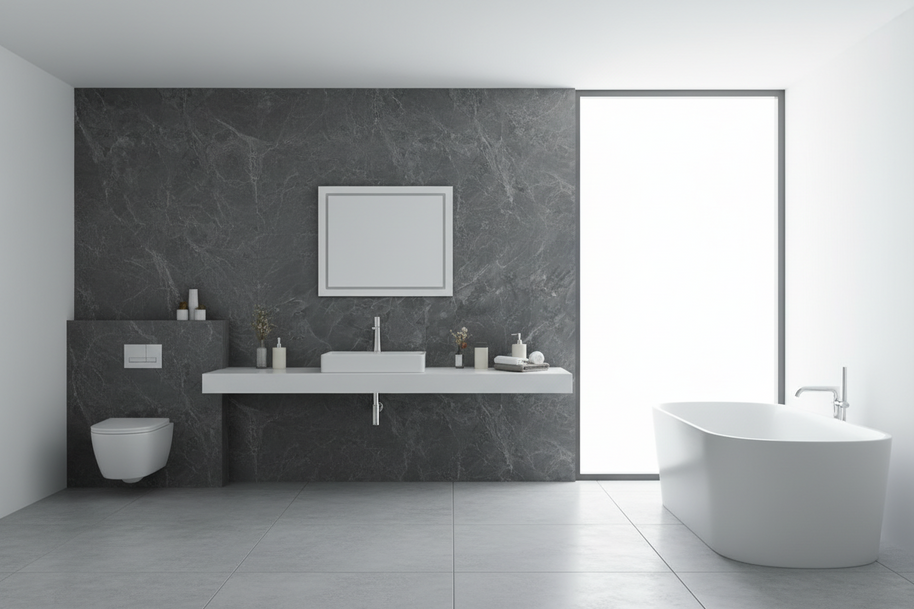 Robinet de salle de bain Hausslyon Kassel, accessoire de salle de bain en acier inoxydable avec poignée moderne pour baignoire