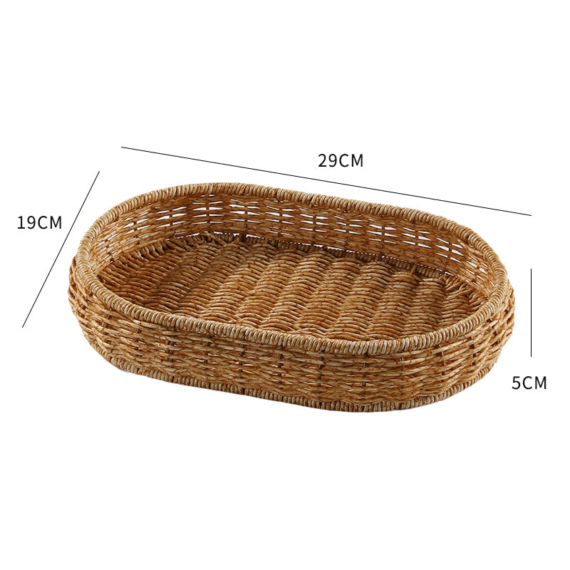 Panier en rotin tissé à la main pour fruits et pains japonais, fabriqué par RENFAN, avec une texture élégante et artisanale