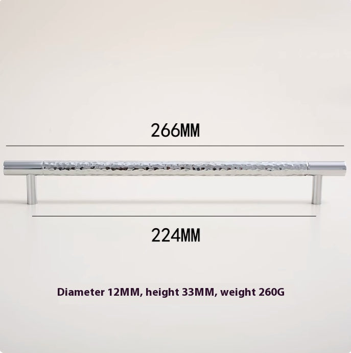 Minimalist Hand-hammered Silver Cabinet Door Handle - HAUSSLYON