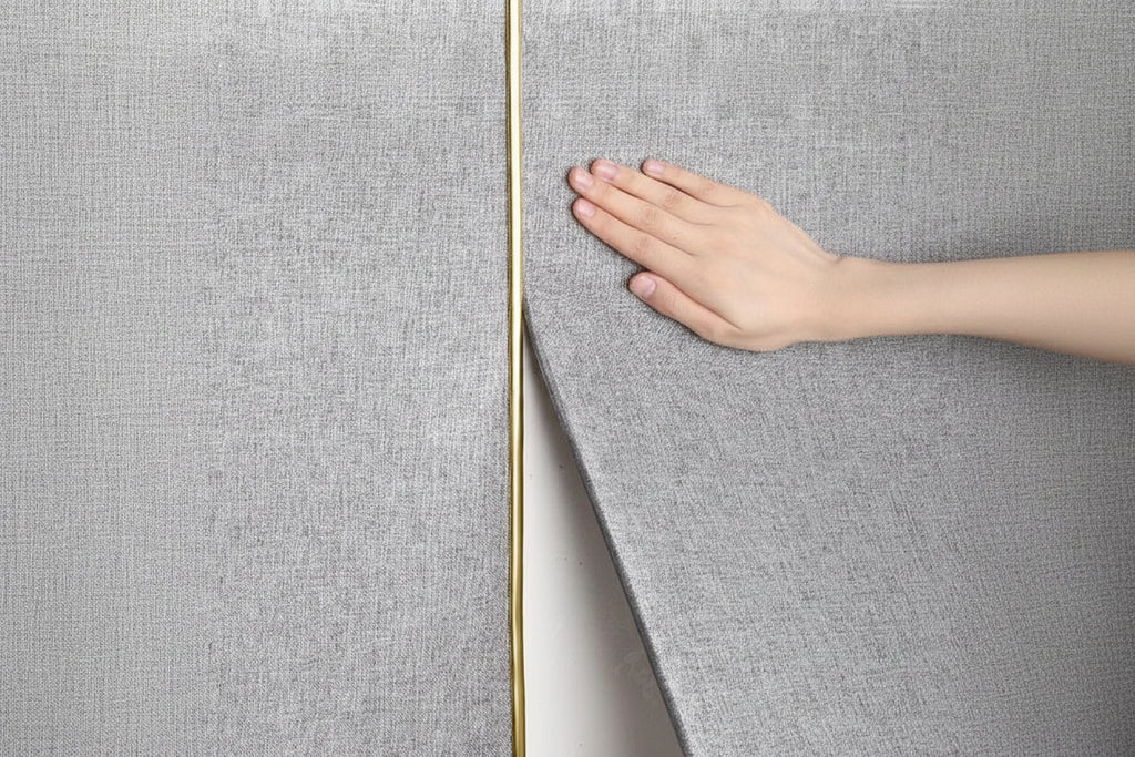Self-adhesive Wall Covering Thickened Linen Texture Bedroom Headboard Wallpaper - HAUSSLYON