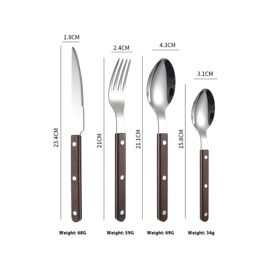 Couverts en acier inoxydable Hauslyon, set de 4 pièces, design élégant pour repas quotidiens et occasions spéciales.