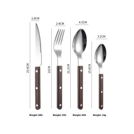 Couverts en acier inoxydable Hauslyon, set de 4 pièces, design élégant pour repas quotidiens et occasions spéciales.