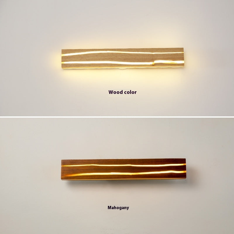 Solid Wood Crack Creative Wall Lamp Background Wall LED Strip Wall Lamp - HAUSSLYON