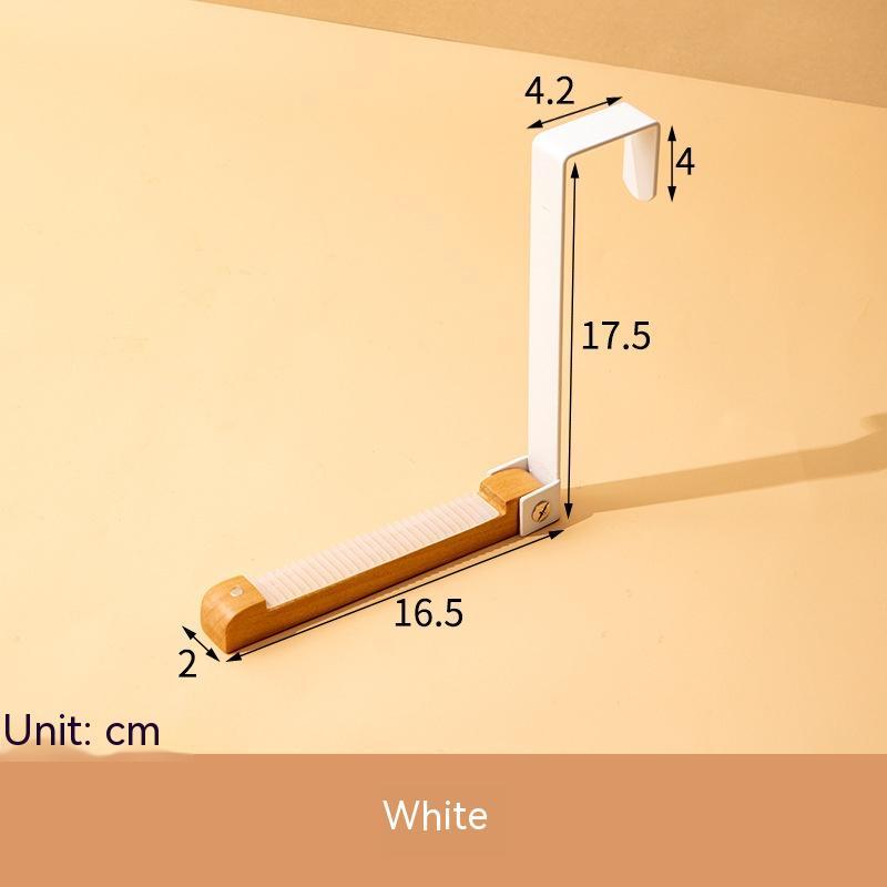 Solid Wood Door Rear Hook Non-marking Storage Rack Wall Hanging Door Back No Punch Hanger - HAUSSLYON