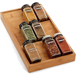 Étagère à épices VidaXL BIBEY avec plusieurs compartiments pour rangement pratique et élégant en bois naturel.