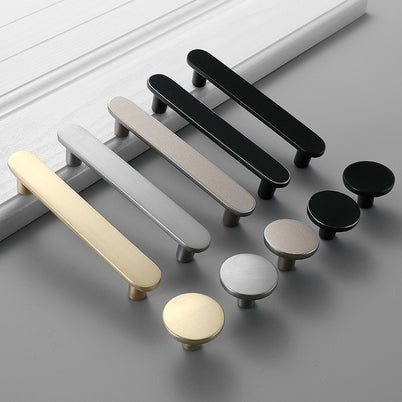 Poignées et boutons VidaXL Lanoraie, design élégant en bois pour meubles, visibles dans cette image.