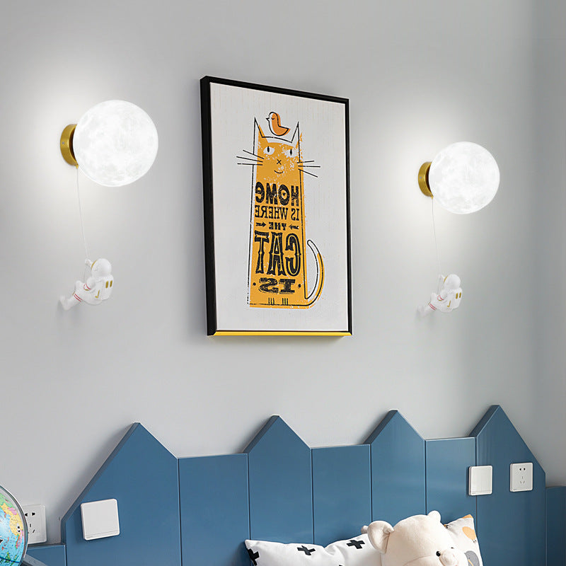 Children's Room Moon Wall Lamp Modern Minimalist - HAUSSLYON