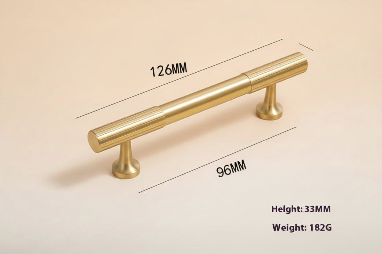 Pure Copper Gold Round Installation Long Handle - HAUSSLYON