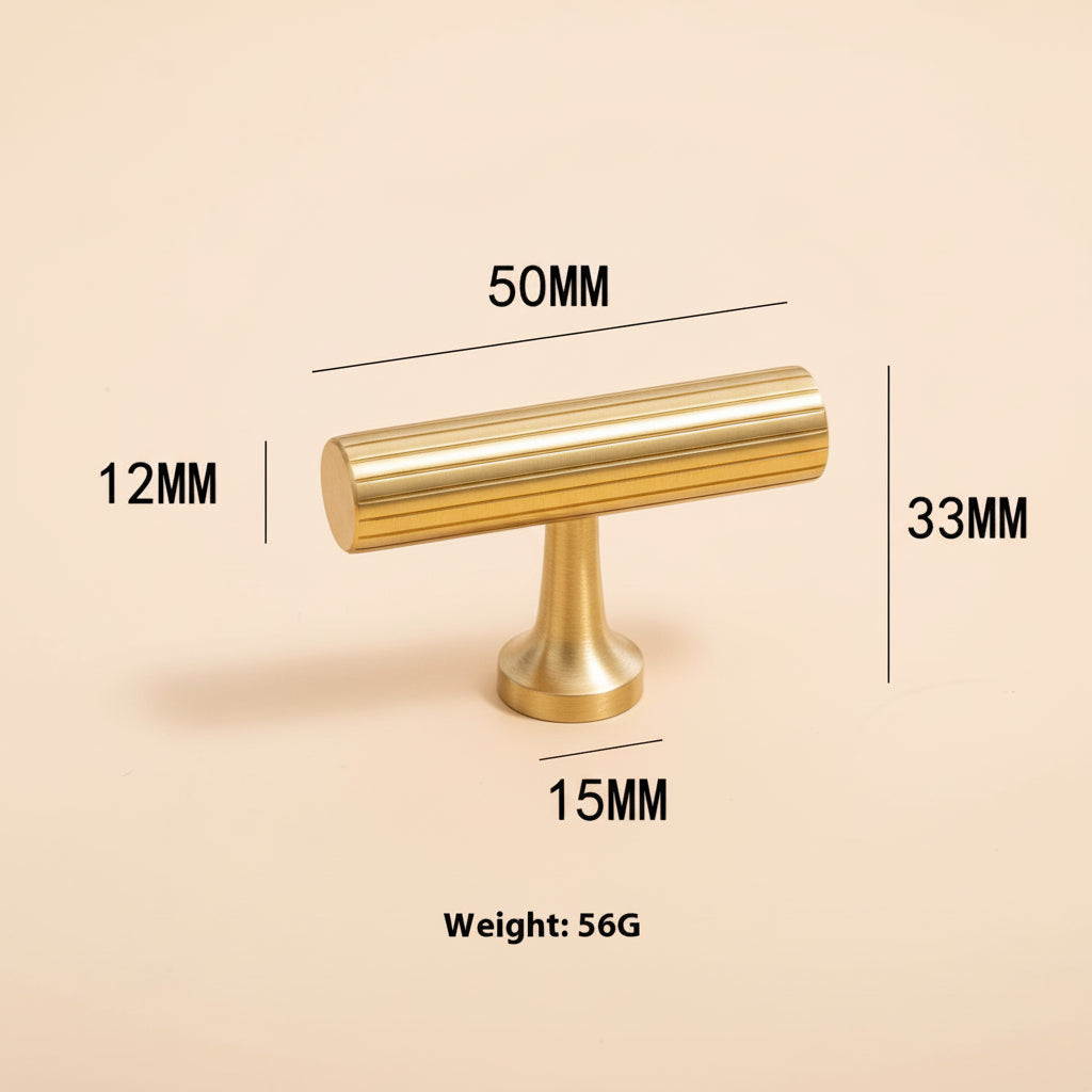 Pure Copper Gold Round Installation Long Handle - HAUSSLYON