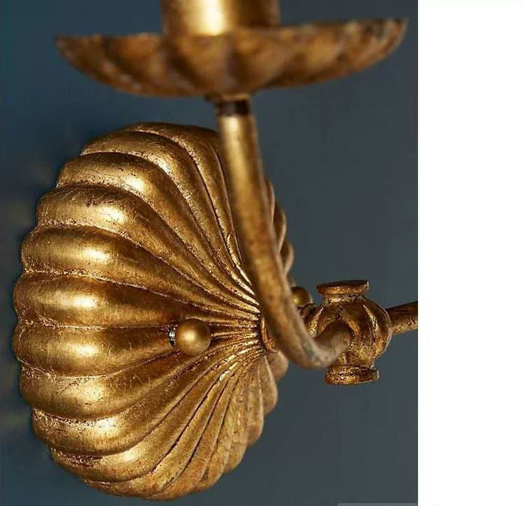 American Retro Wall Lamp Gold Foil Distressed - HAUSSLYON