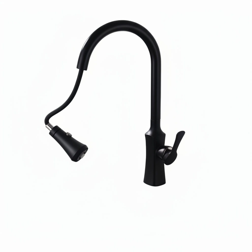 Robinet de cuisine RENFAN Tatu City en acier inoxydable avec levier, vue en détail de l’évier.