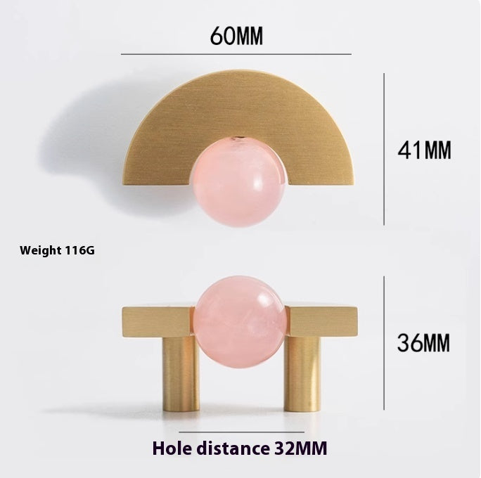 Natural Crystal Furniture Drawer Circular Small Handle - HAUSSLYON
