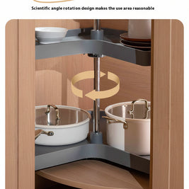 Étagère d'angle rotative VidaXL Sherbrooke en bois avec plusieurs niveaux, adaptée pour rangement dans un coin.
