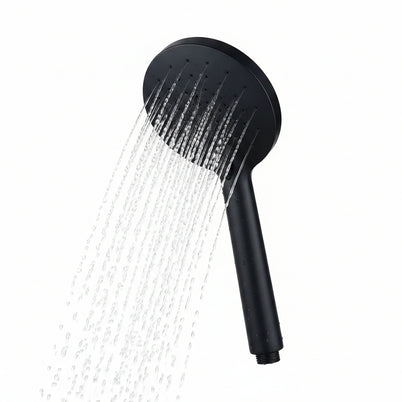 Robinet de douche Hauslyon Lanoraie en acier inoxydable avec poignée ronde, installation murale, finition brillante.