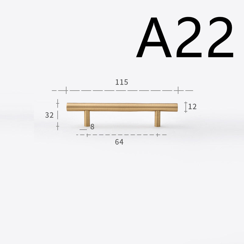 Pure Copper Cabinet Door Handle Golden Light Luxury Brass Handle - HAUSSLYON