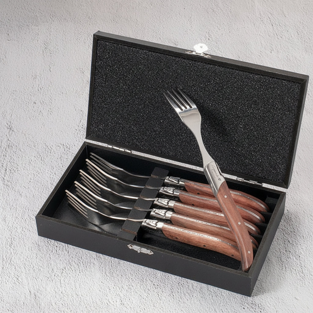 Western Tableware Rosewood Wooden Handle Knife And Fork - HAUSSLYON