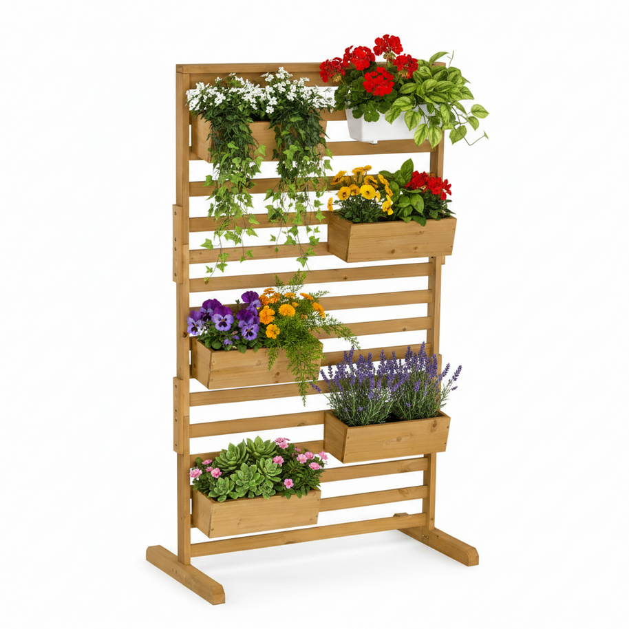 Support en bois pour plantes Hauslyon, robuste et naturel, idéal pour maintenir vos plantes en place dans le jardin ou en intérieur.