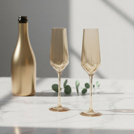 Verres à vin et champagne VidaXL, transparents, en verre, avec supports élégants pour dégustation de vins et champagnes.