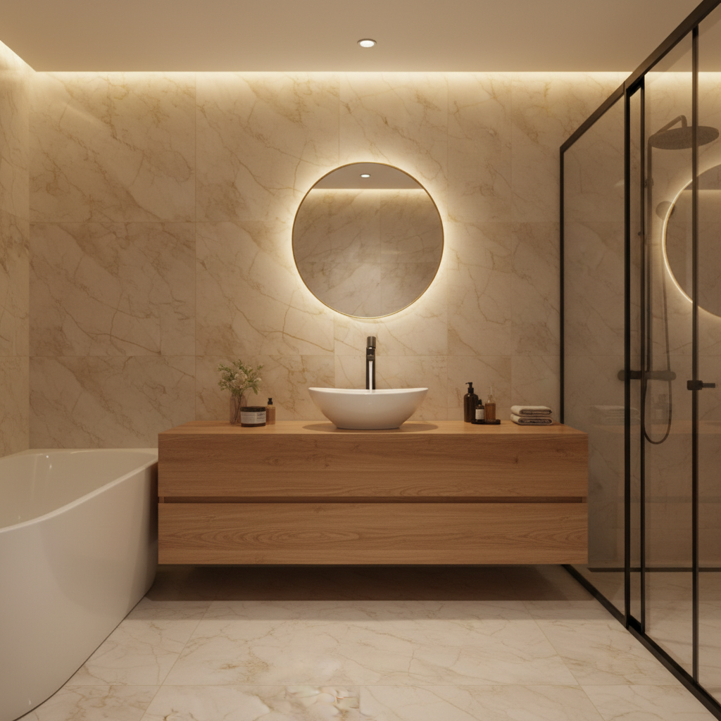 Robinet de salle de bain VidaXL Harlem avec levier en chrome, design moderne et finition brillante visible sur l'image.