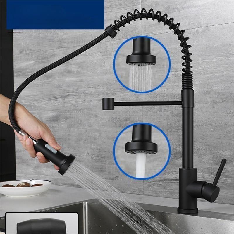 Stainless Steel Spring Pull Telescoping Kitchen Faucet - HAUSSLYON