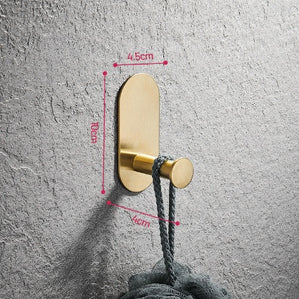 Crochet de salle de bain VidaXL PIERREFONDS, design unique en or, idéal pour accessoires dans la salle de bain.