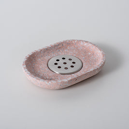 Accessoires de salle de bain Verone VidaXL, ensemble rose en forme carrée, comprenant divers éléments de rangement et décoration.