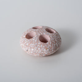 Accessoires de salle de bain VidaXL Verone en rose, comprenant un porte-savon carré et autres éléments de décoration.