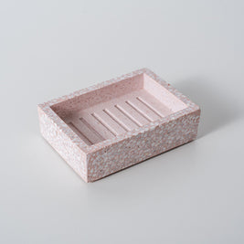 Accessoires de salle de bain VidaXL Verone, ensemble rose carré, comprenant porte-savon et accessoires de rangement.