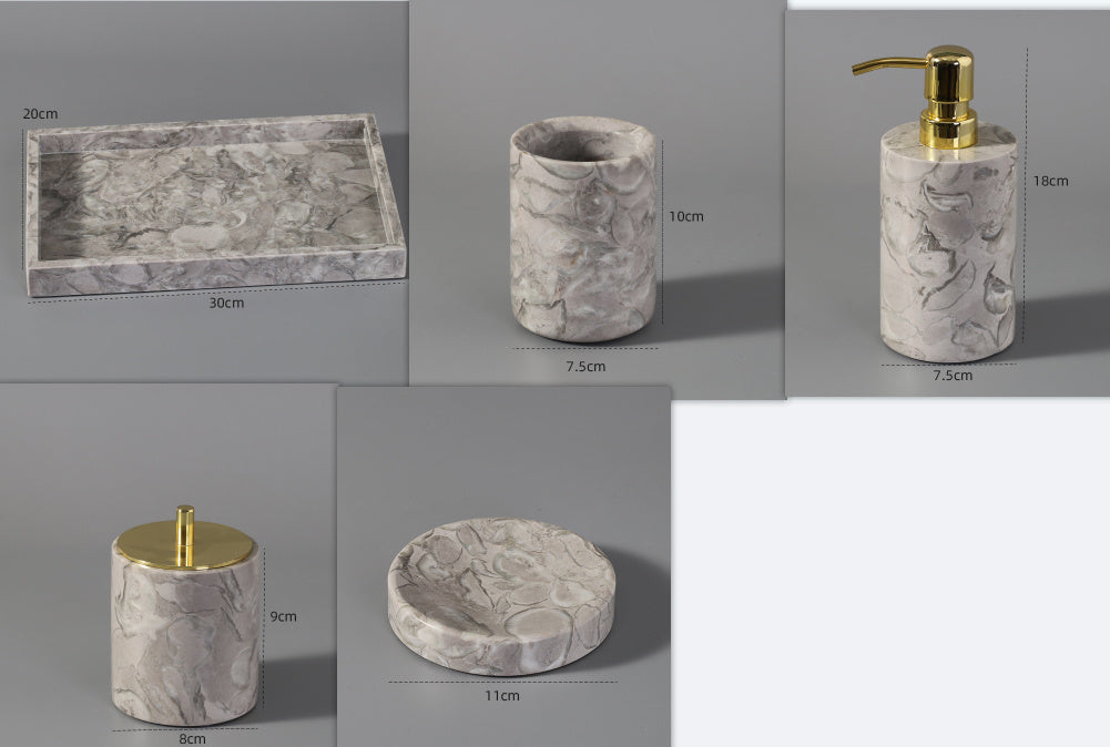 Bathroom Toilet Set  Marble Bathroom Set Hotel Model Room Home Furnishing - HAUSSLYON
