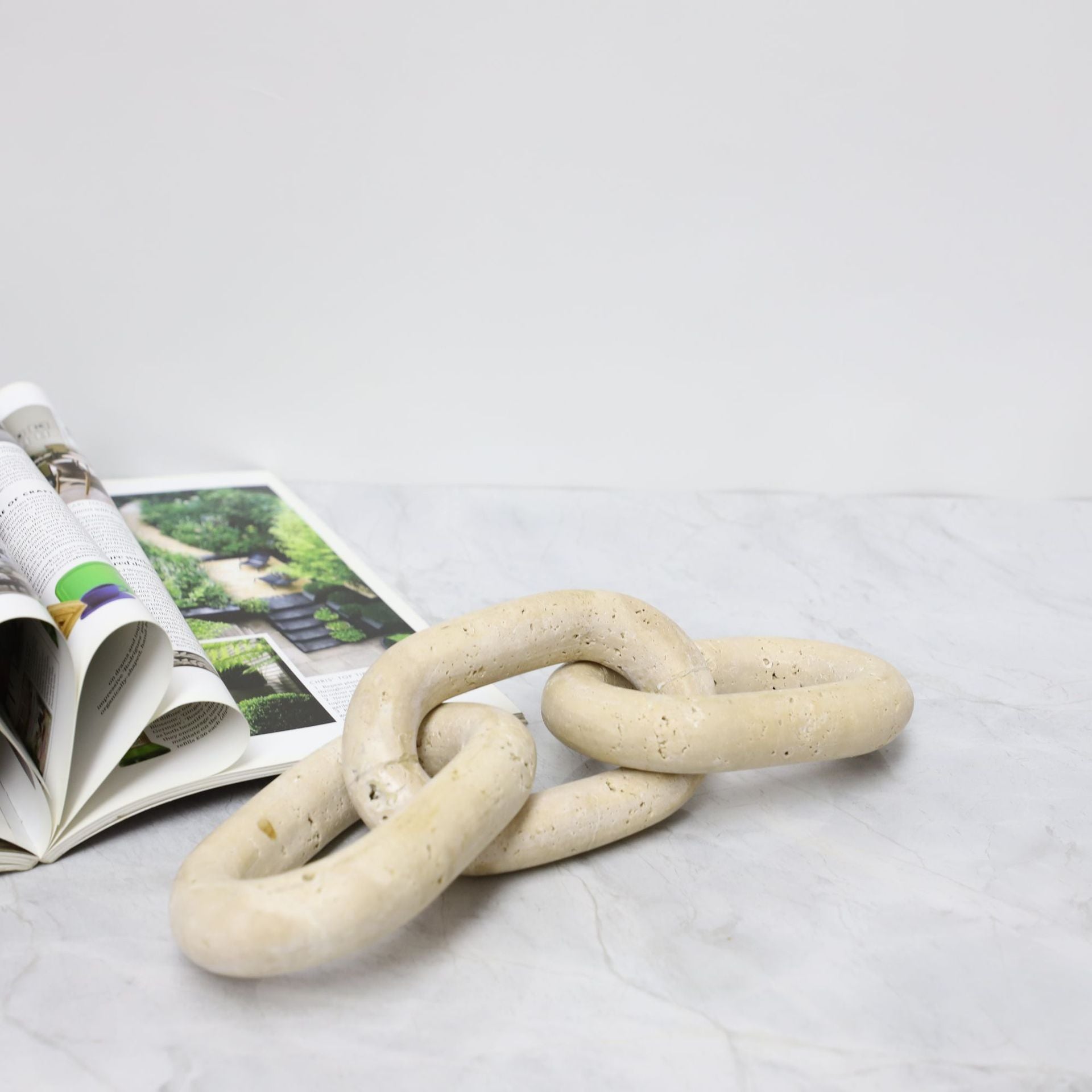 Nordic Minimalist Marble Cave Stone Three-ring Buckle Creative Office Decorations Ornaments - HAUSSLYON