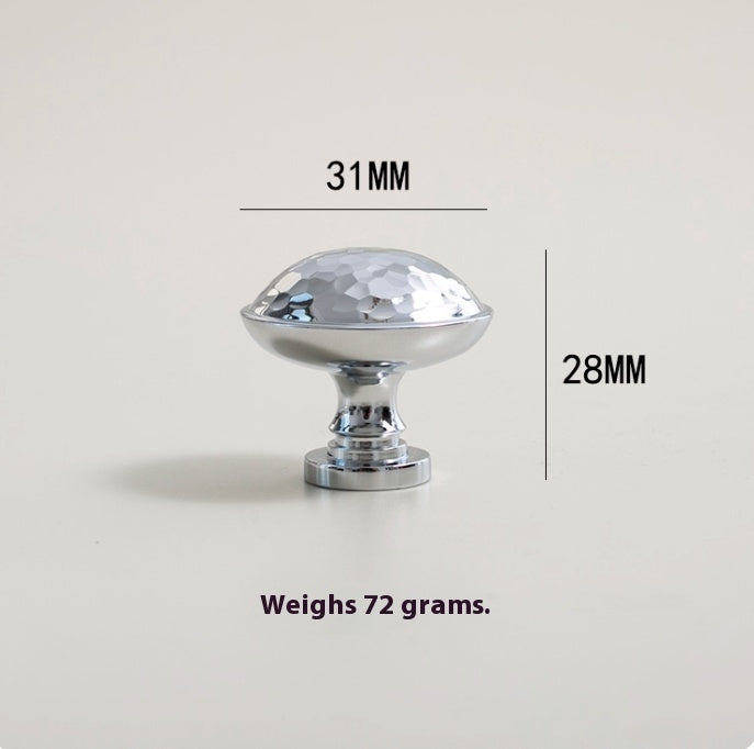 Minimalist Hand-hammered Silver Cabinet Door Handle - HAUSSLYON