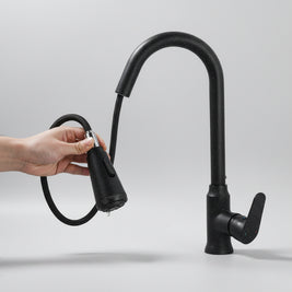 Robinet de cuisine VidaXL Bordeaux en acier inoxydable avec poignée moderne et finition brillante, adapté aux éviers.