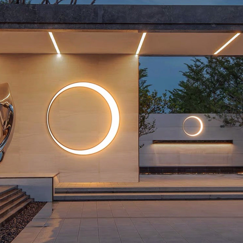 Outdoor Simple Round Wall Lamp Waterproof - HAUSSLYON