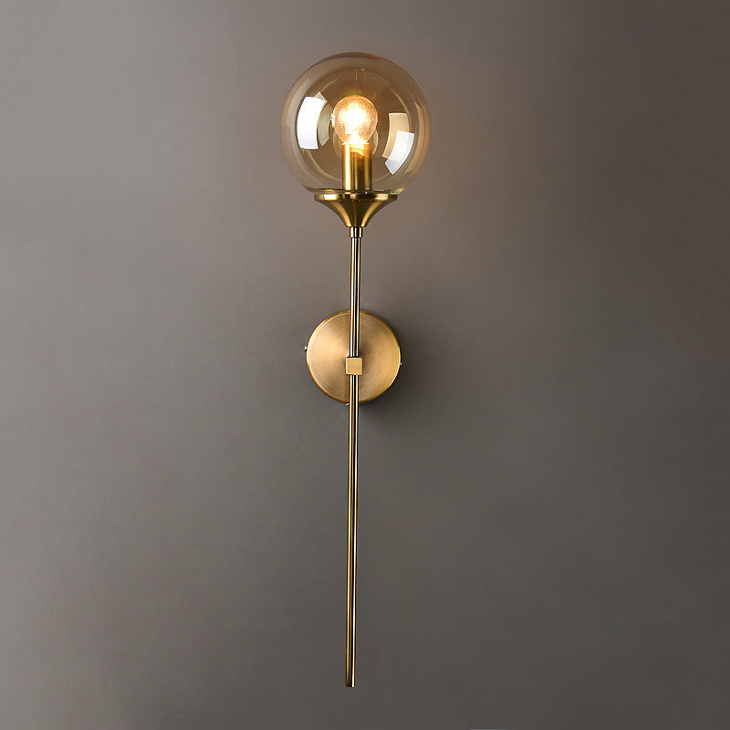 Simple Glass Wall Lamp Creative Bedroom Bedside Lamp - HAUSSLYON